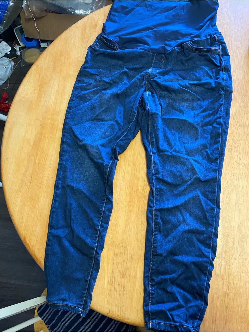 Maternity Skinny Stretch Pants - Navy Blue